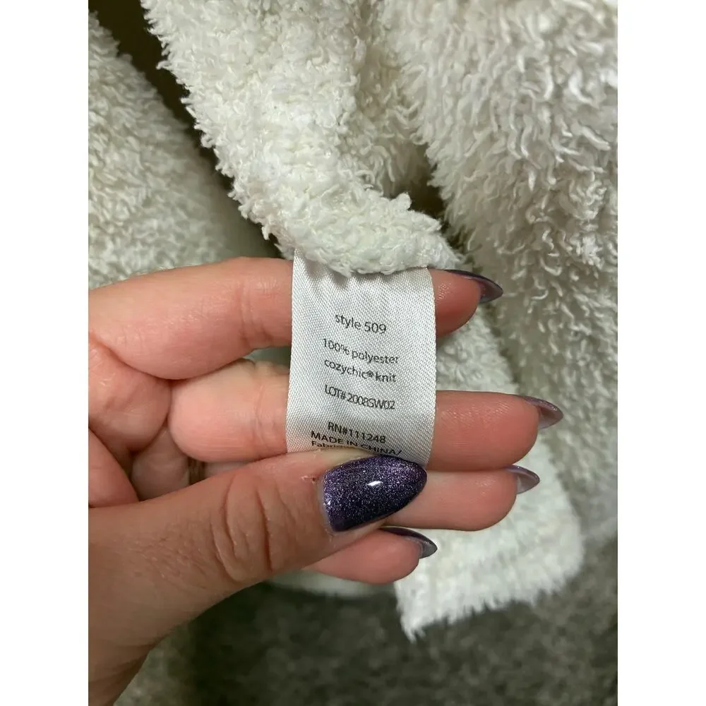 Barefoot Dreams CozyChic Unisex 2 W- L/XL Men- M Cream Oatmeal Long Plush Robe